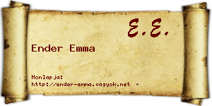 Ender Emma névjegykártya